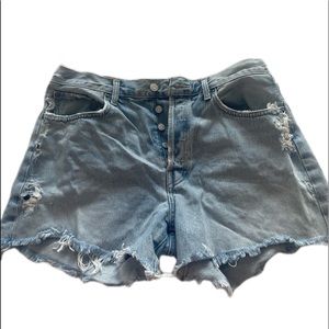 AGOLDE PARKER LONG - ORGANIC COTTEN DENIM SHORTS